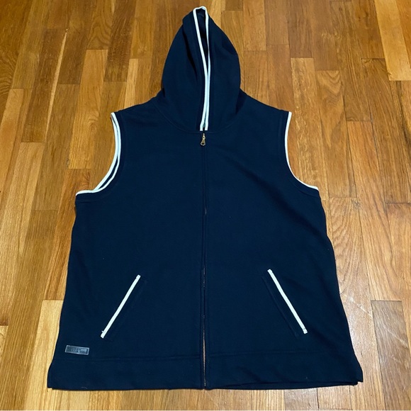 Beautiful Ralph, Lauren, navy, trimmed in white cotton vest, size large - Picture 2 of 5